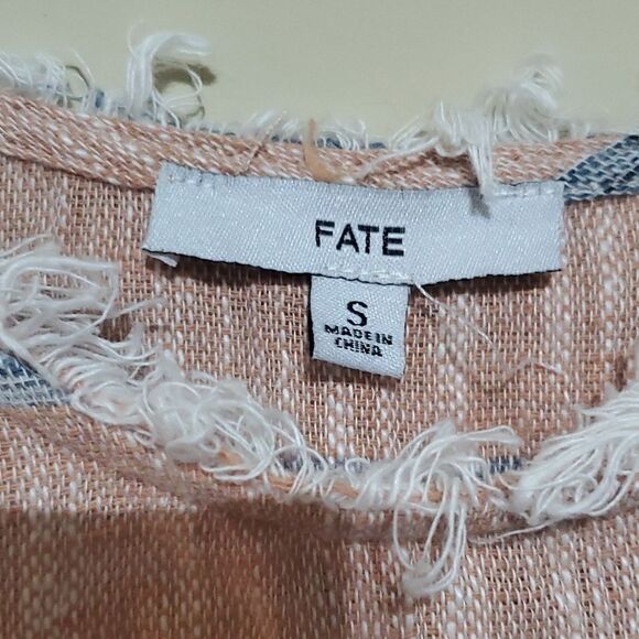 FATE Striped Raw Hem Top - Size Small - Picture 7 of 8